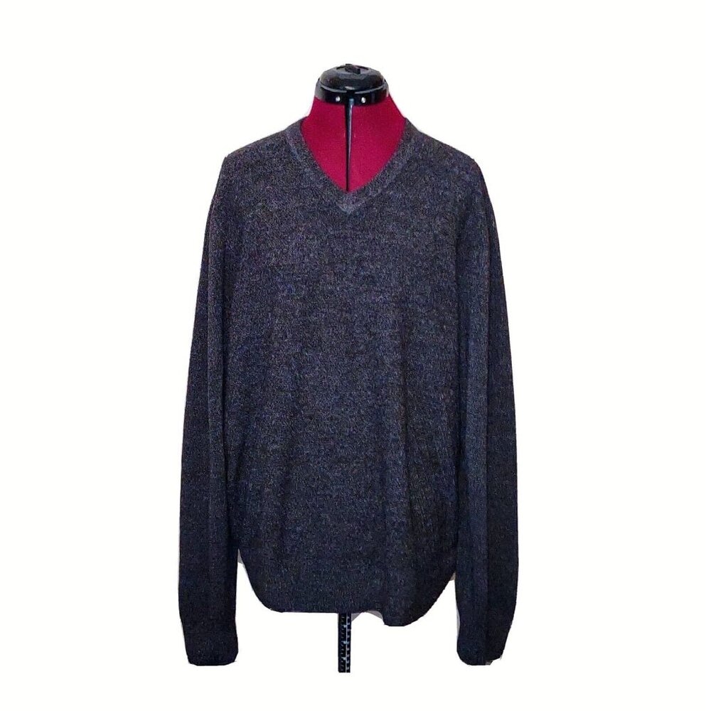Dockers Sweater Men’s XL Heather Gray Pullover V-Neck Long Sleeve Casual Knit